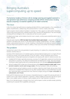 Bringing Australia's supercomputing up to speed – Facts sheet