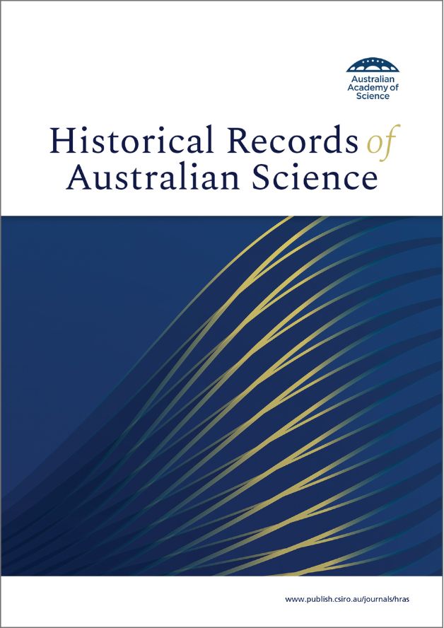 Front cover of the journal "Historical Records of Australian Science"