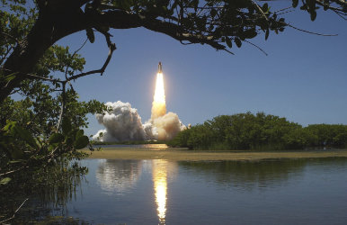 Image of a space rocket launching