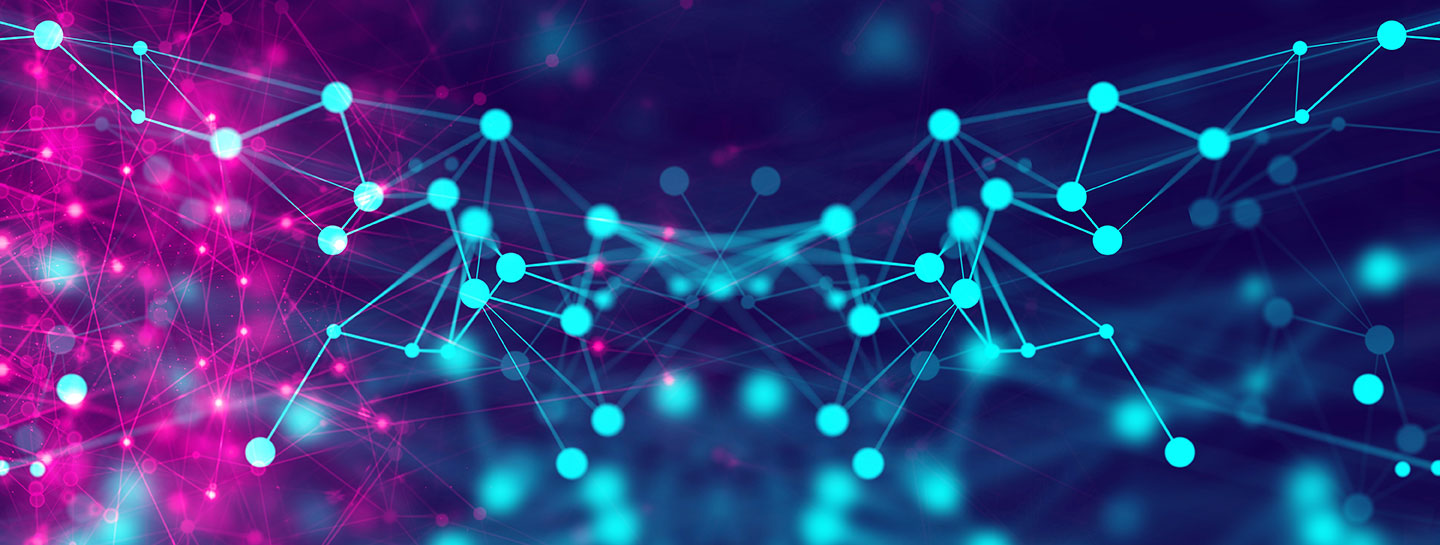 Pinka nd blue network dots