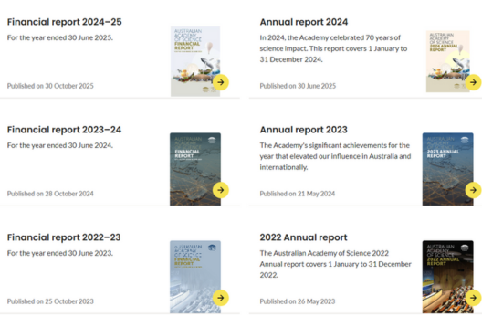 Academy repots screenshot